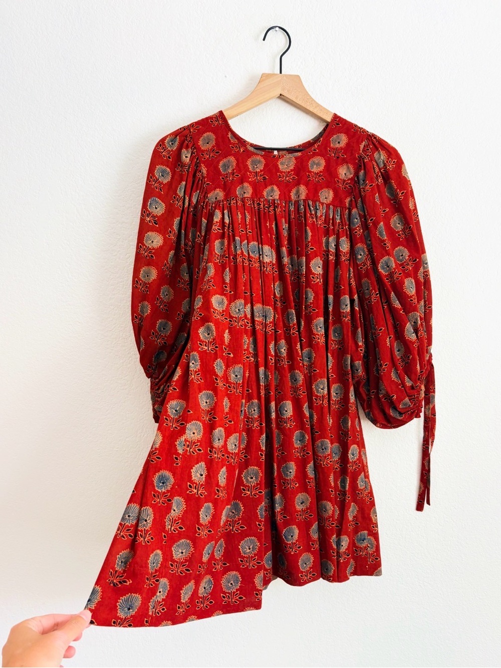 Christy Dawn Red Floral Peasant Dress - Women's Smocked Yoke Dress